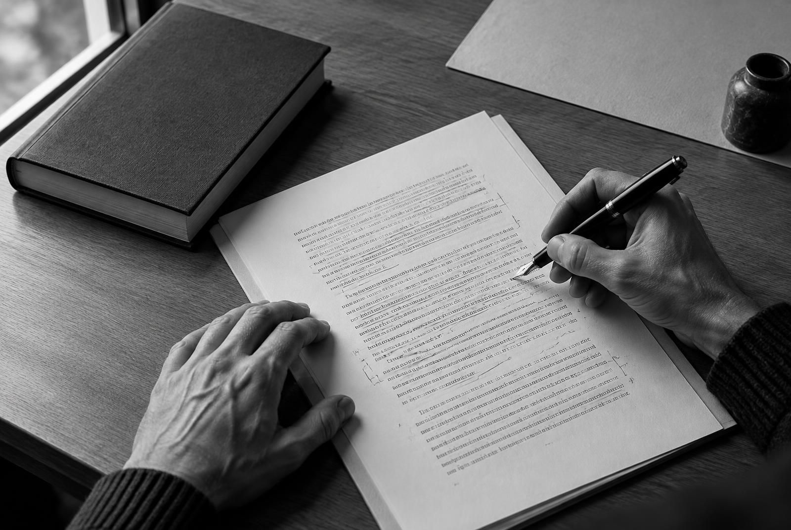 Proceso de edición profesional de un manuscrito